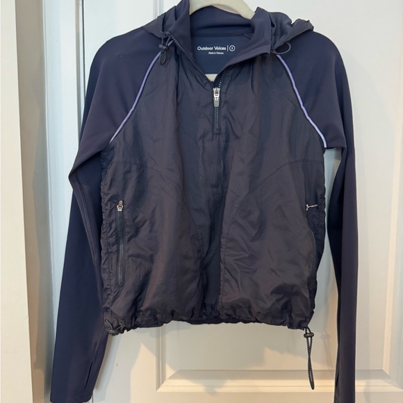 Outdoor Voices Navy Frostknit Windbreaker Pullover Jacket - Picture 2 of 7